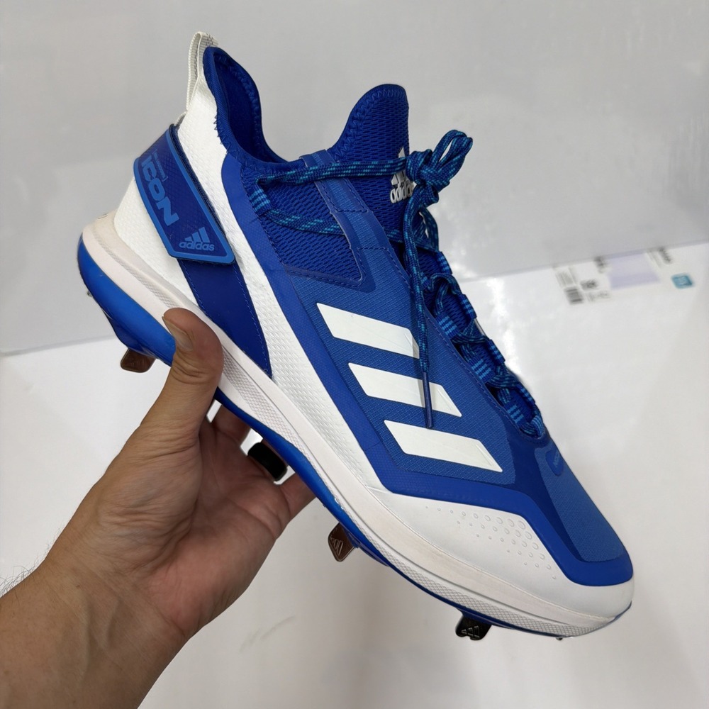 Adidas Icon 7 Boost Low Metal Baseball Cleats Blue White Sz 12.5 No Insoles